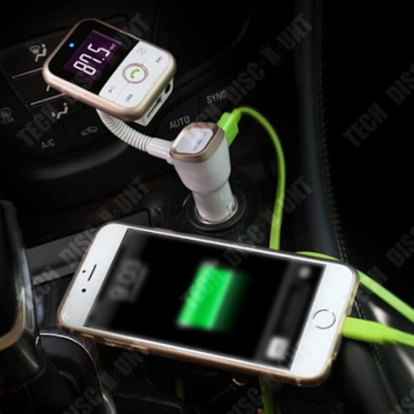 TD® Multifunktion Bil Bluetooth-sändare USB-laddare Telefonsamtal Handsfree-kit Iphone Android FM-adapter