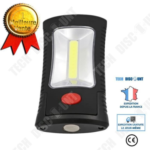 TD® Lampe Lanterne Bærbar 3 LED - Multifunktionel Arbejdslygter Camping Lommelygte Cykellygte Sort