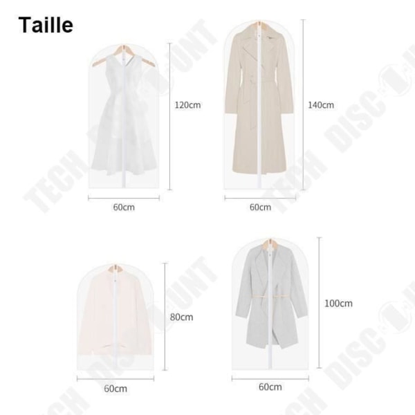 TD® 10st Klädskydd förtjockad klädhängande påse dammskydd kläder hängande hushållsdammpåse