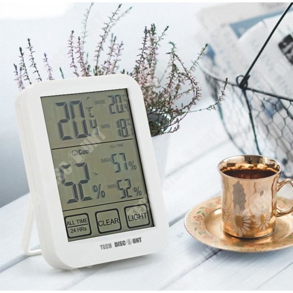 Klocka Väderstation Trådlös inomhus utomhussensor Termometer Hygrometer Digital LCD Prognos Monitor Fuktighet