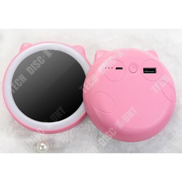 TD® upplyst ficksminkspegel led professionell billig resa kvinna mormor rund usb powerbank bärbar lumiere