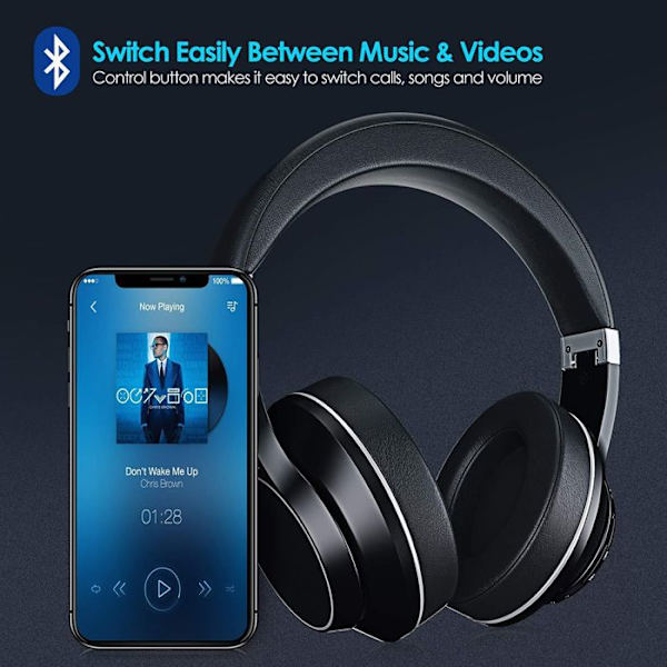 Hovedtelefoner - INN - ANC - Bluetooth 5.0 - Aktiv støjreduktion - Batteri 30 timer