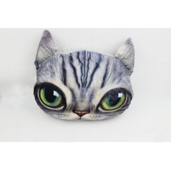TD® Rolig 3D Cat Print Kudde Kreativ Söt Plysch Doll Present HemLjuvlig kattmatta. Grå färg