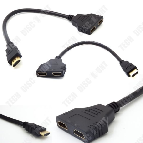 TD® 2 Line HDMI-förlängningskabel Datorkonverteringsadapter Version 1.4 30 cm Svart Färg Liten Bekväm kabelkontakt