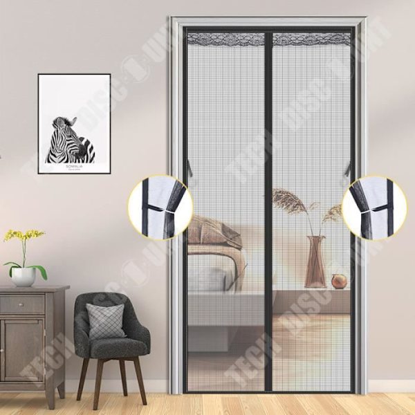 TD® 70*200 cm verhorata, näyttörata, ikkunaverho, lasikuitu, hyttysverkko, magneettinen itsekiinnittyvä imuri Grå
