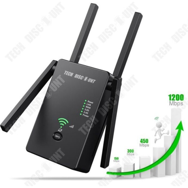 TD® Trådlös Router 1200M Signalförstärkare 2.4G5G Repeater AP Hem WIFI-förbättring Alldeles kompatibel Lättviktsportab