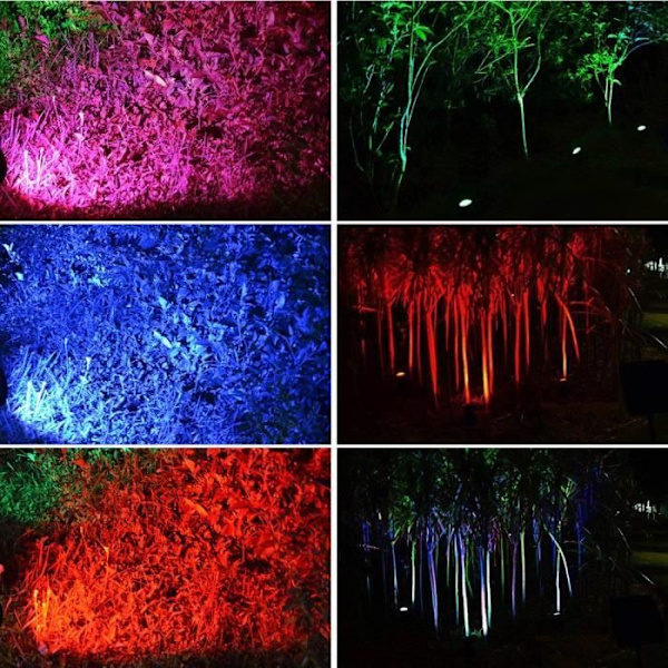 Set med 5 utomhus LED solar spotlights - Märke - Modell - Justerbar vinkel - RGB färg - Vattentät IP65