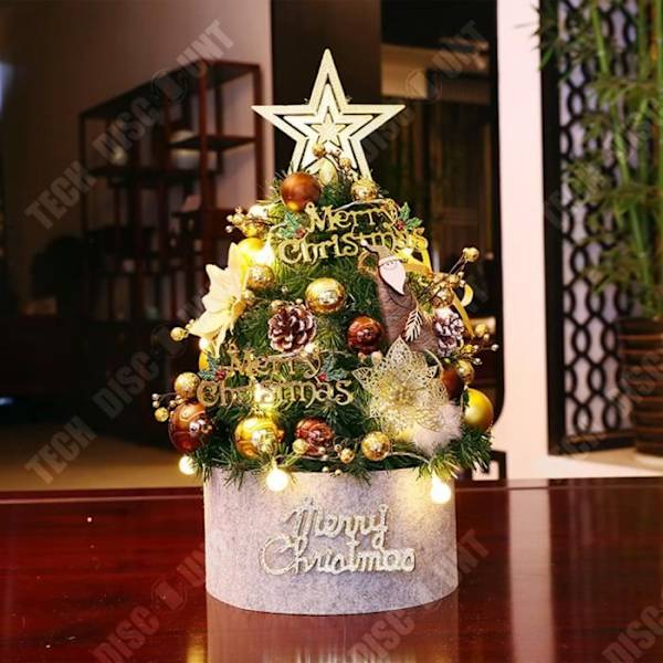 TD® Lille juletræ til hjemmet og kontoret, mini juledekorationer, gavearrangement, store kreative ornamenter