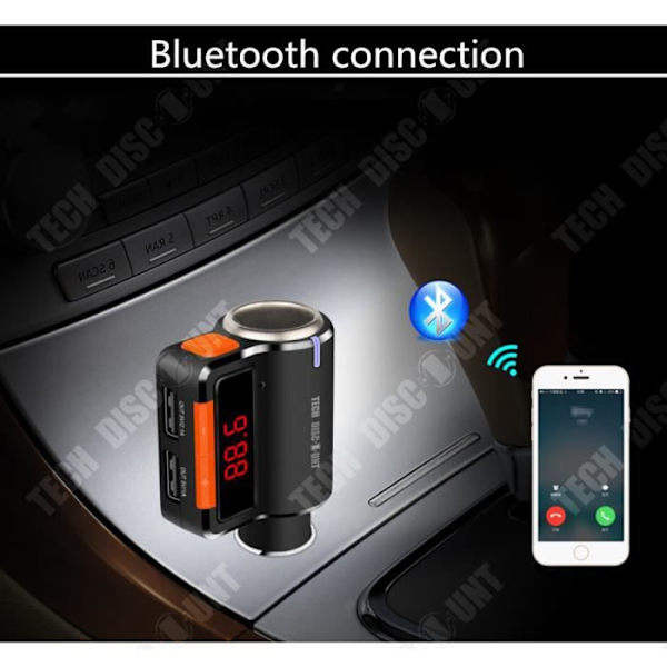 TD® Bluetooth transmitter bil FM cigare musik usb trådløs telefon adapter radio oplader MP3 handsfree iphone