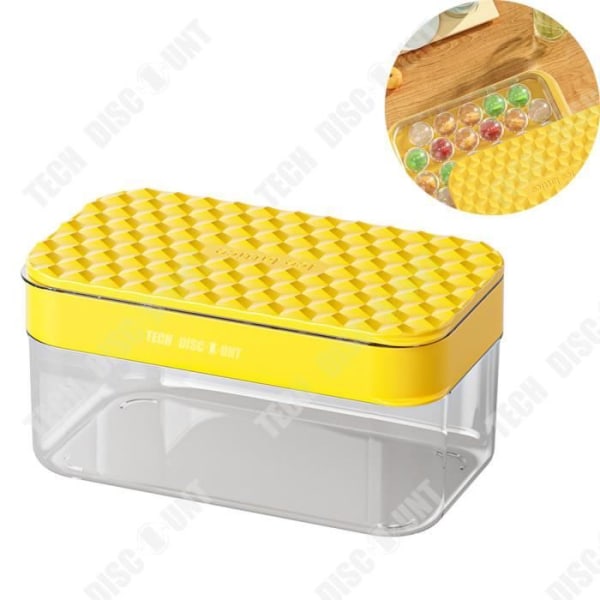 TD® Ice Cube Mould Ice Cube Making Hushållens runda iskubsförvaring med lock Artefakt för iskub i silikon
