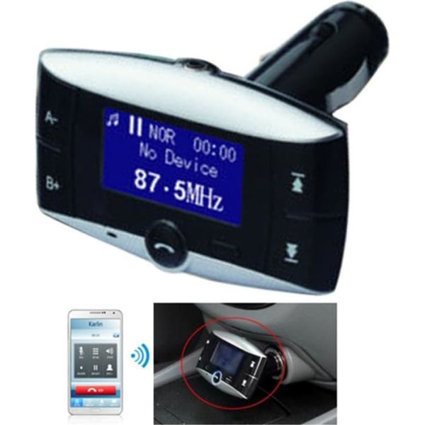 Blutooth Bil Mp3-spelare FM-sändare LCD SD MMC USB-fjärrkontroll
