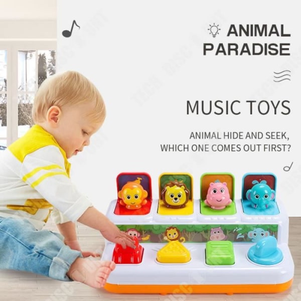 TD® Babymusik Pop-up Press Pedagogiska leksaker för barn Djur Kognitiv intelligens Switch Lek Peekaboo Toy