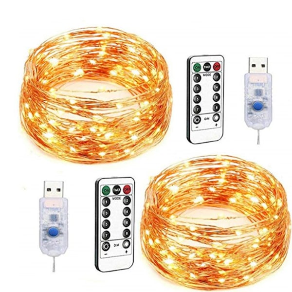 Solarljuskedja - Tech Discount® - 30 LED - Bubbelkulor - Varmvit - IP68 Beige