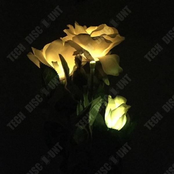 TD® Solar Garden Light 3 LED Rose Blomma Form/Stak att plantera i trädgården/Utomhus energisparande ljus Vit