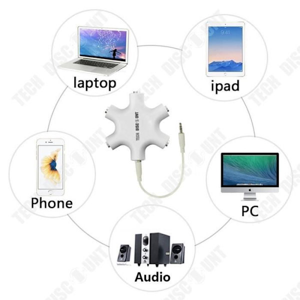 Audio Splitter-TD®-Vita hörlurar-Multi-kompatibilitet-Stöd för flera enhetsanslutningar