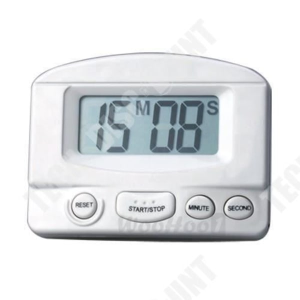 TD® Elektronisk Digitale Køkken Timer - LCD Nedtællings Alarm - Multifunktionel Hvid