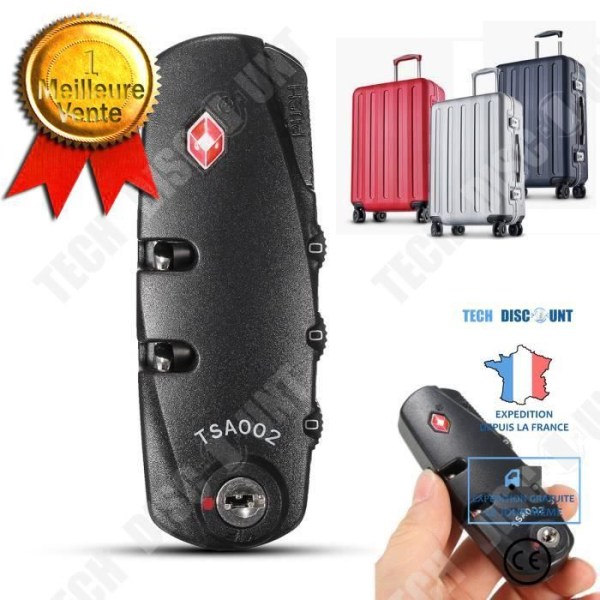 TD® 3-siffrigt automatiskt hänglås Säkring av flygplatsresväskor och bagage Zinklegering Skydd för personliga tillhörigheter