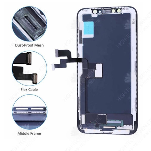 HTBE® Mobiltelefon film helskärmsskydd kant anti-fall anti-fall glasfilm iPhone X svart pekskärm