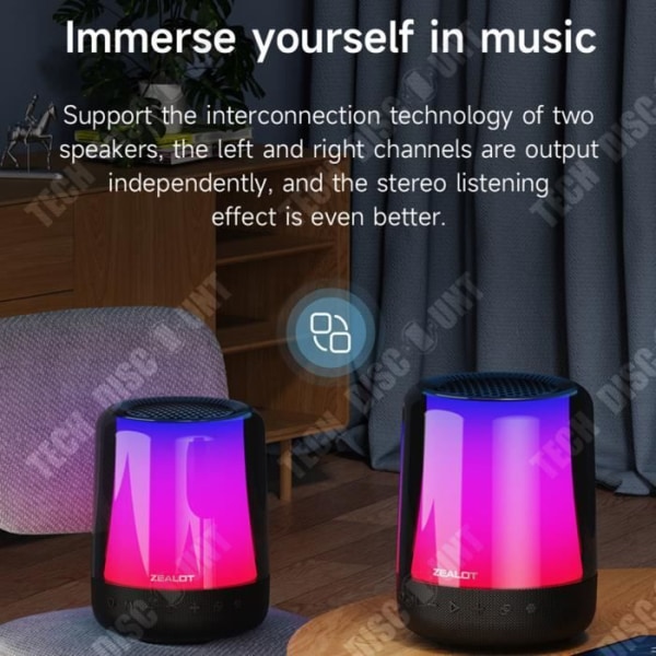 TD® Melodi Färg Ljus Bluetooth Ljud Hög Ljudkvalitet Bärbar korthögtalare med hög volym för Bluetooth i hemmet