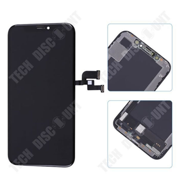 Touchscreen LCD - TD® - iPhone X - Svart - Hög Kvalitet - Ny Svart