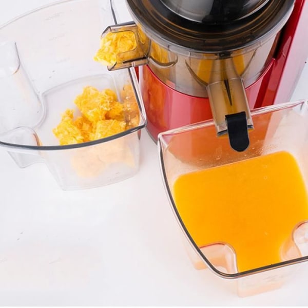 Inhemsk juicepress, separation av rester av juice, Köttprodukter, Grönsaker, Frukt, Helautomatisk juicepress Röd