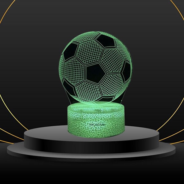 Football TD®3D Creative Vision D natlampe stéréo atmosfære natlampe i akryl med berøringskontakt Svart