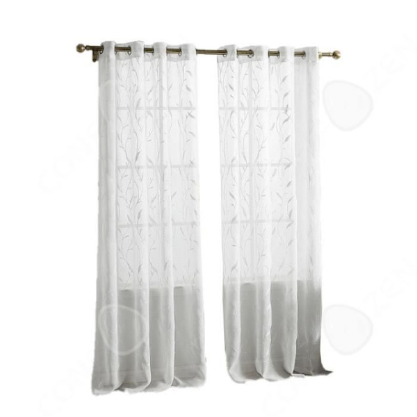CONFO® Balkonvinduer med myggenet, stuegardiner, broderede Dolly myggenet, vinduesgardiner der slipper lys ind.