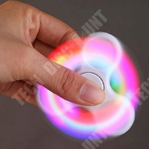 TD® Spinning Hand Spinner LED Valoileva - Kolmio Aikuiset Lapset - Sormipeli - Purku, Stressinpoisto - Valkoinen