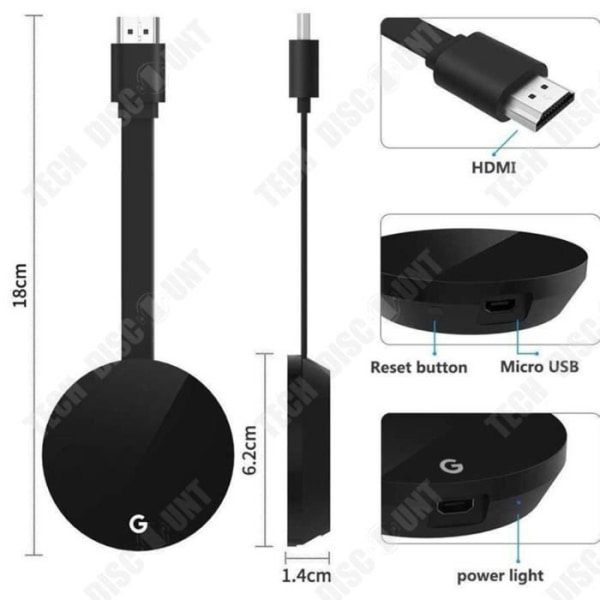 TD® Push Treasure 4:e generationens uppgraderingsversion HDMI 1080p High Definition Digital Video Network Player Spegelgjuten skärm