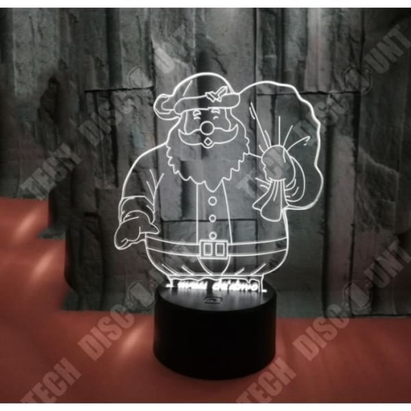 TD® julglödande 3D nattlampa skrivbordslampa 7 färger presenter