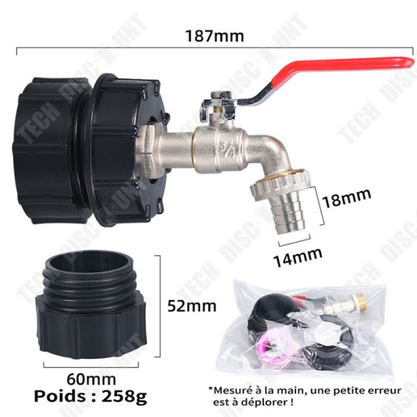 TD Mässing Kran Adapter IBC Ton Kran Adapter Set Frostskydd Adapter Lock Mässing Kran 1 Styck