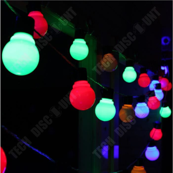 TD® Lyskæde LED, guirlande G50, udendørs guirlande, kugler, bryllupsfest - Model: farverig 5m