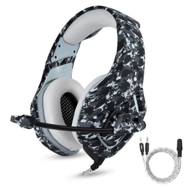 Gaming headset til PS4 Xbox One S camouflage med støjreducerende mikrofon stereo volumenkontrol justerbar mikrofon