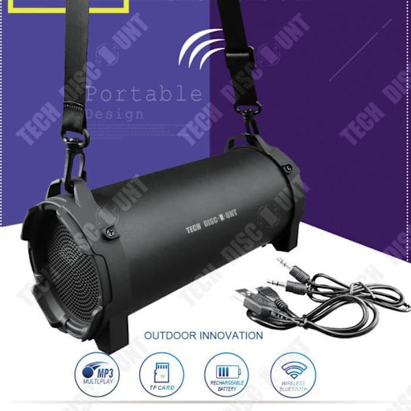 TD® Tehokas kannettava Bluetooth-kaiutin urheiluauto korkean teknologian 5.0 langaton musta radiokaiutin kuljetettava