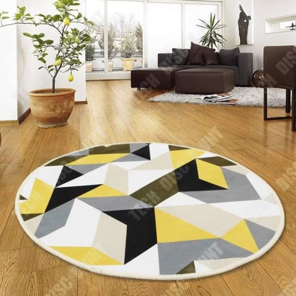 TD® Vacker rund matta vardagsrum sovrum stor matta enkel dekoration sovrum vardagsrum halkfritt geometriskt mönster polyester