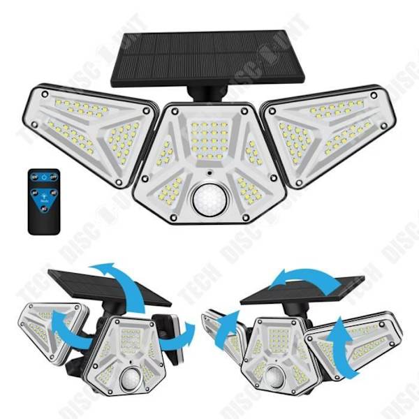 TD® 2st Solar Vägglampa Tre Head Sensor Light Garage Light Utomhus Trädgård Utomhusbelysning Solar Light