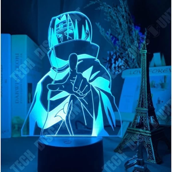 TD® LED Natlampe Naruto Itachi Actionfigur 7 Farver Berøring Illusion Optisk Lampe