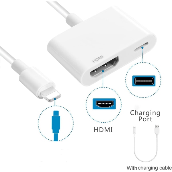 TD® Lightning till digital AV-adapter - Audio-video-omvandlare - multimediatillbehör - lightning HDMI-VGA-kontakt