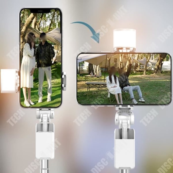 TD® Mobiltelefonhållare Bluetooth Selfie Stick Live Photo Fill Light Desktop Landing Inbyggt stativ