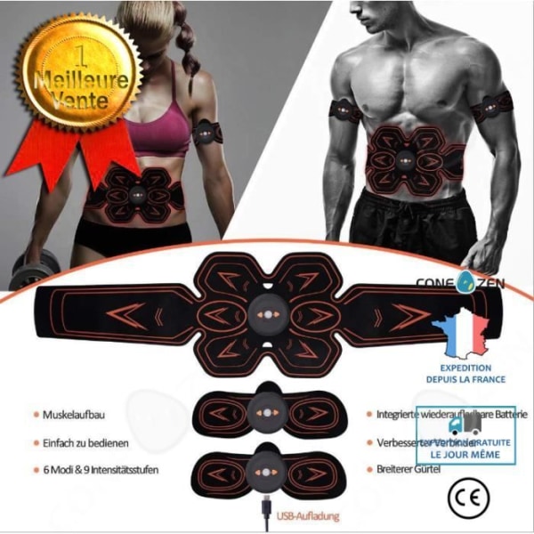 CONFO® Uppladdningsbart träningsbälte Hemma Lazy Abdominal Patch EMS Muscle Patch Magplåster