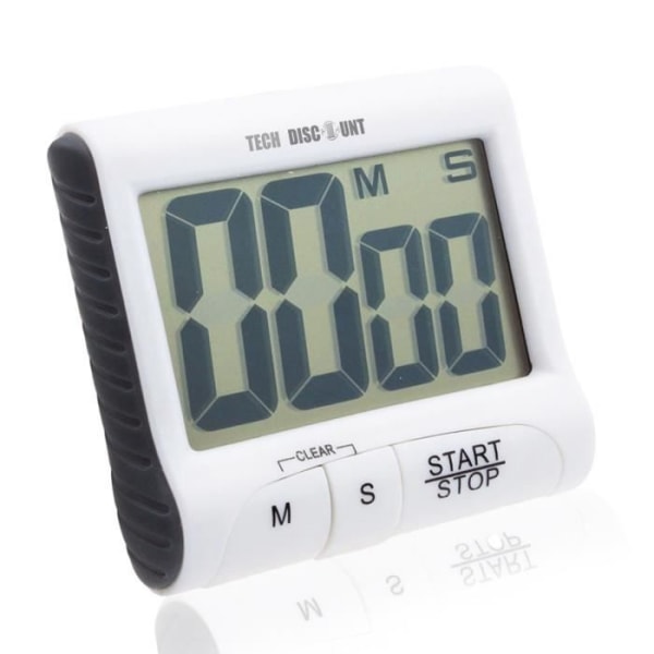 TD® multifunktionell vit digital timer/kökstimer stor display, elektronisk nedräkningspåminnelse (99 min 59 sek)