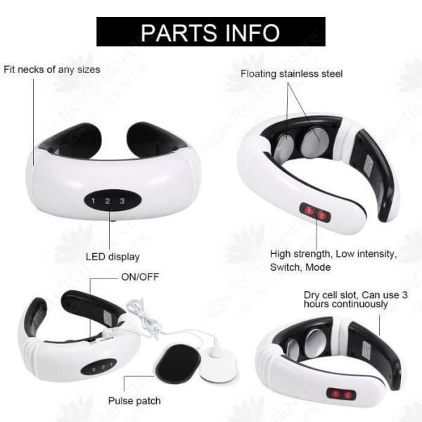 HTBE® Multifunktions intelligent cervikal ryggradsmassager elektromagnetisk puls nacke midja axel knådande hals nackskydd