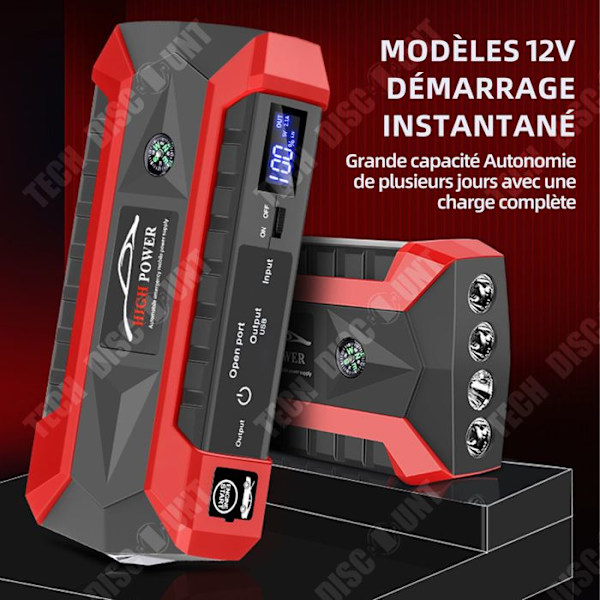 TD Booster bilbatteri jump starter bærbar bilbatteri starter med hurtigopladning intelligente sikkerhedsklemmer