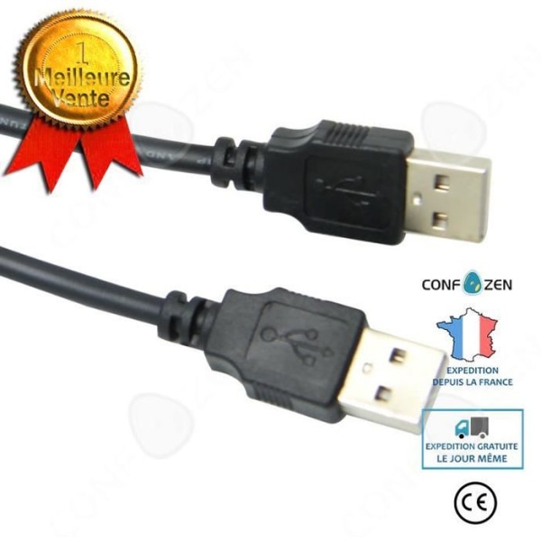 CONFO® USB 3.0 A til A kabel 2 meter Data kabel A hun til A hun Forlængerkabel Type A/A til computer 2m