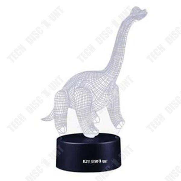 TD® Dekorativ berøringsfølsom optisk lampe 7 farver optisk illusion - model diplodocus - lavt forbrug USB-kabel 3 AA-batterier