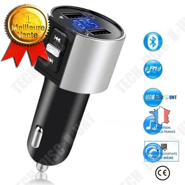 TD® FM Bluetooth -lähetin autoon, langaton Bluetooth-vastaanotin, MP3-soitin, radiomuutin, auton varusteet 5 V/2.4