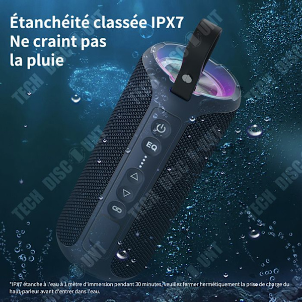 Bluetooth-högtalare - LUNAVO - Vattentålig modell - IPX7 - Bluetooth 5.3 - 30W