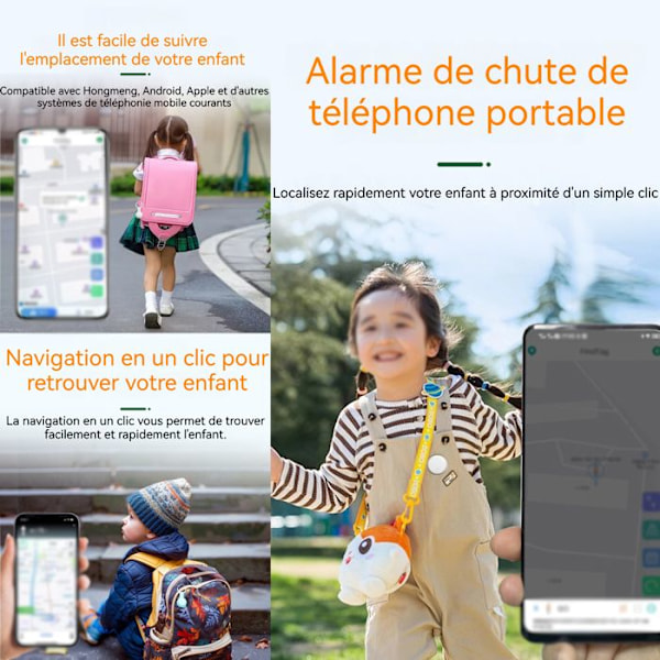 GPS-tracker INN® 3.1x0.9cm Anti-tabssystem til lokalisering af kæledyr for ældre og børn, hvid