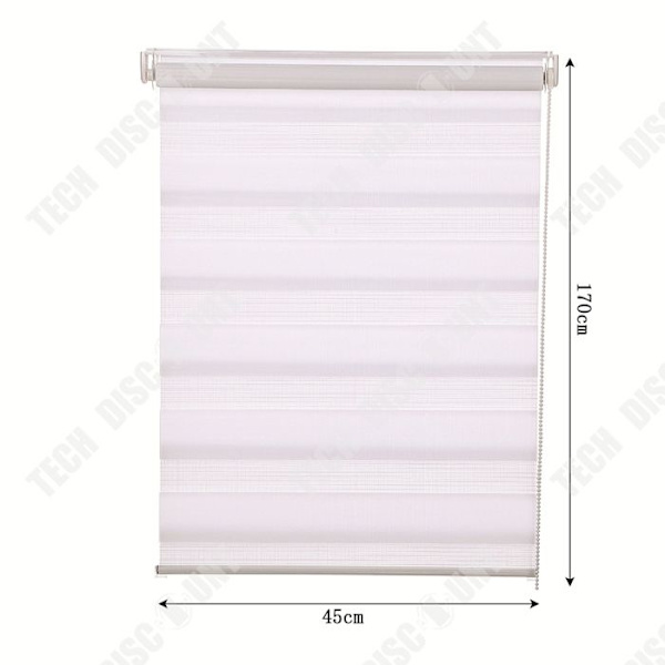 Stribede gardiner - TD® - Sæt af 2 - 45x170 cm - Polyester - Mørklægningsgardiner - Hvid Vit