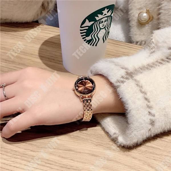 TD® Diamond Mirror Rhinestone Par Quartz Watch Set Net Red Hot Ultra-tunn stålarmband Damklocka